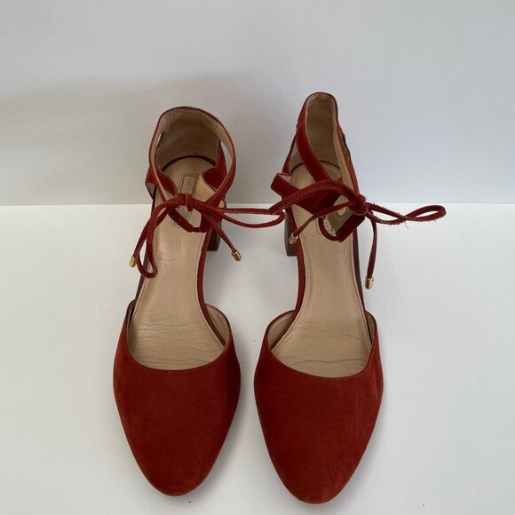 Rust suede pump with ties - Picture 5 of 5